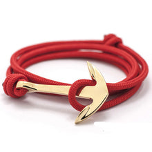 Bracelet ancre dorée rouge