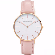 Montre épurée bracelet en cuir rose